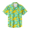 thumbnail image 5 of QHRMKOG Mens Beach Shirts Loose Fit Tropical Print Short Sleeve Hawaiian Shirts Breathable Holiday Button Down Beach Shirt Summer Trendy Shirts Yellow 4XL, 5 of 6