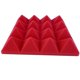 thumbnail image 3 of 48 Piezas 25X25X5Cm Estudio AcúStico Espuma Insonorizada PiráMide Aislamiento de Ruido Paneles de Tratamiento de AbsorcióN de Sonido Negro + Rojo, 3 of 4