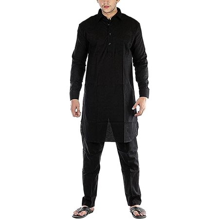

Royal Kurta Men s Cotton Kurta Pyjama Set (ROYAL_24_Black_Medium)