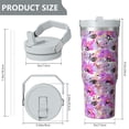 thumbnail image 4 of Modern 30oz Handheld Travel Tumbler with Handle – Double Wall Stainless Steel Insulated Cup, Flip Straw Lid, Leak-Proof & BPA-Free for Hot and Cold Drinks – Durable Coffee & Juice Mug White, 4 of 7