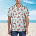 thumbnail image 2 of Pofeuu Watermelon Print Hawaiian Shirt for Men Sleeves Casual Button Down Summer Beach Dress Shirts T-Shirts,X-Large, 2 of 7