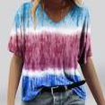 thumbnail image 1 of T-shirt Décontracté à Manches Courtes à Col en V et Manches Courtes pour Femmes Tops à Imprimé Floral pour Femmes Tops pour Femmes, 1 of 4