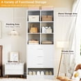 thumbnail image 3 of iSunirm 23.6'' Modular Closet System with 3 Drawers and 6 Cube Storage, Freestanding Wood Walk-in Closet Organizers, White, 3 of 8