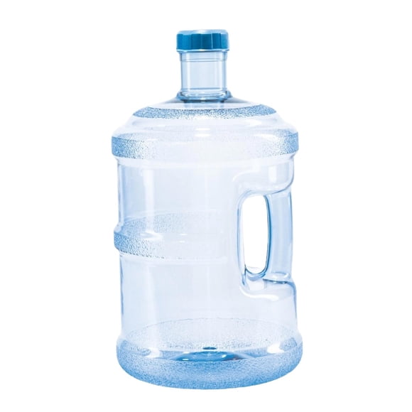 Jarra de agua para camping con asa, reutilizable, botella grande para llevar en interiores y exteriores. Azul de 5 litros