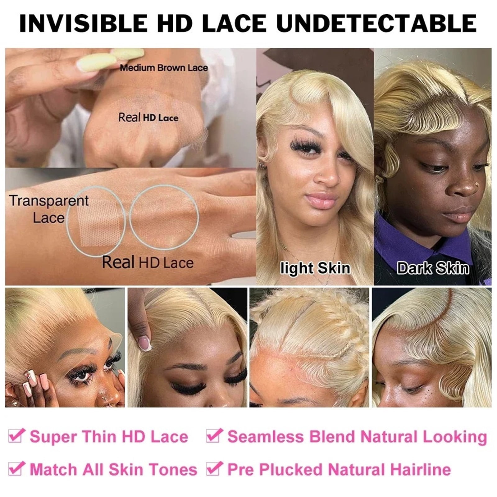 13X6 Blonde Body Wave Human Hair Wigs Hd Lace Front Wigs 250 Density for Women Pre Plucked