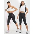 thumbnail image 6 of BALEAF Womens High Waisted Capri Leggings with Pockets Tummy Control Yoga Gym Pants Black L, 6 of 7