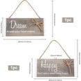 thumbnail image 2 of 2 placas colgantes de madera de 5 x 10 pulgadas, adornos inspiradores de madera con cordón de cáñamo, decoración rectangular de pared con palabras (feliz y sueño)., 2 of 7