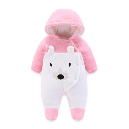 

Qufokar Baby Jumpsuit Romper Winter Boys Easter Suit Baby Boys Girls Cute Cartoon Animals Long Sleeve Patchwork Fleece Hooded Romper Jumpsuit Outfit Clothes Coat
