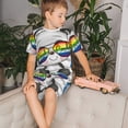 thumbnail image 4 of Balery Panda with Sun glasses Conjunto de Pijama Infantil de Manga Corta con Estampado – Ropa de Dormir de Algodón Suave-Medium, 4 of 6