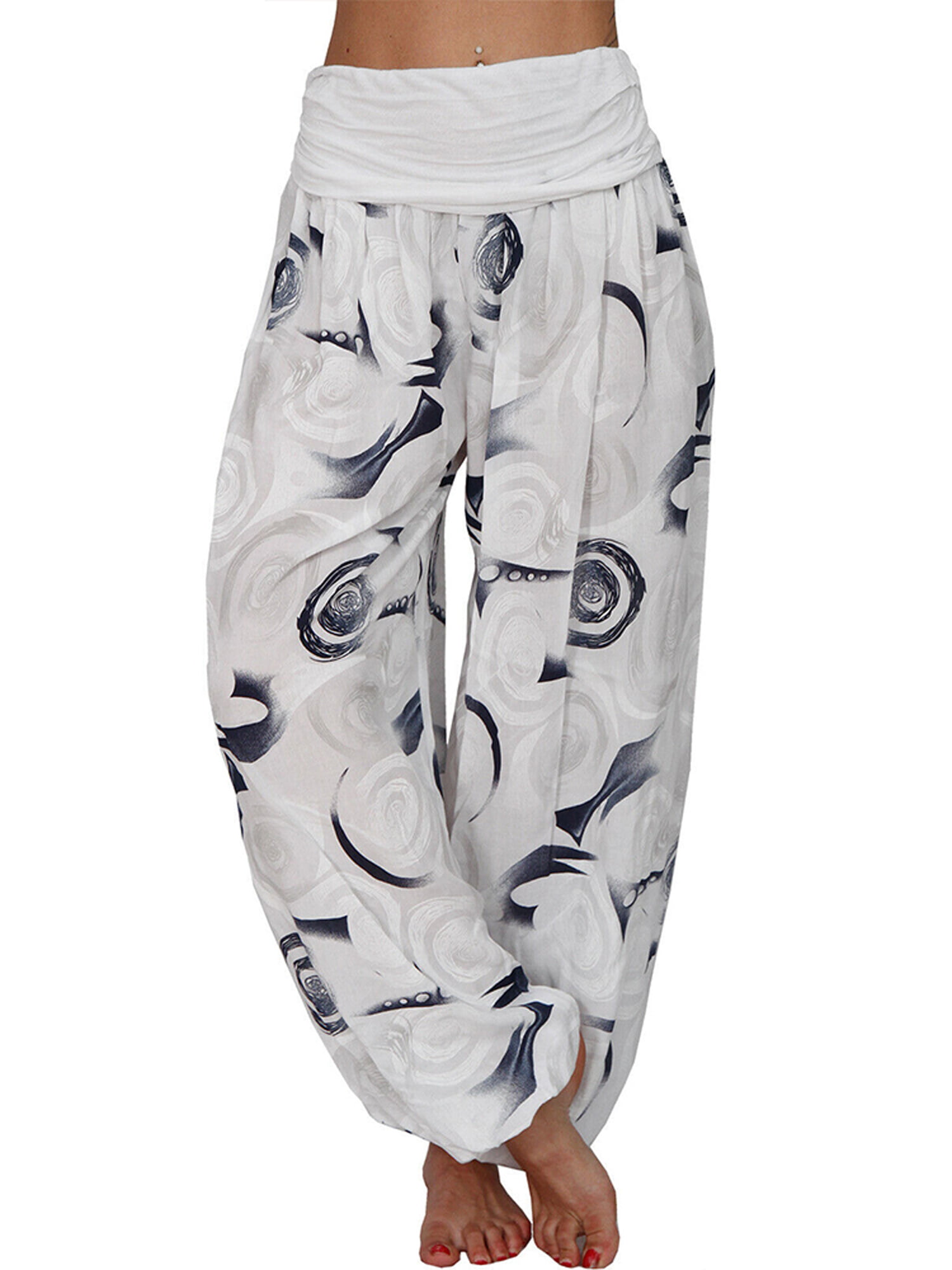 Colmkley Drawstring Wide Leg Pants Pajamas for Women Casual Cat Print Sweatpants