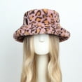 thumbnail image 5 of qolati Winter Faux Fur Bucket Hat Women Fashion Printed Warm Beanie Hats Outdoor Fisherman Cap Plush Sherpa Bucket Hat, 5 of 6
