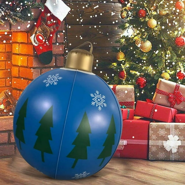 Halloween Trend Decorations Christmas Decors Ball 23.6 Inch Decoration Ball Outdoor Christmas PVC Inflatable Decorated Ball For Home Christmas Decor Good Gift