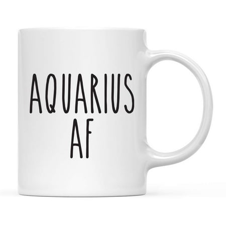 

Astrological Zodiac Sign Ceramic Coffee Tea Mug Gift Aquarius AF 1-Pack Birthday Christmas Horoscope Gift Ideas Gift Box 11oz