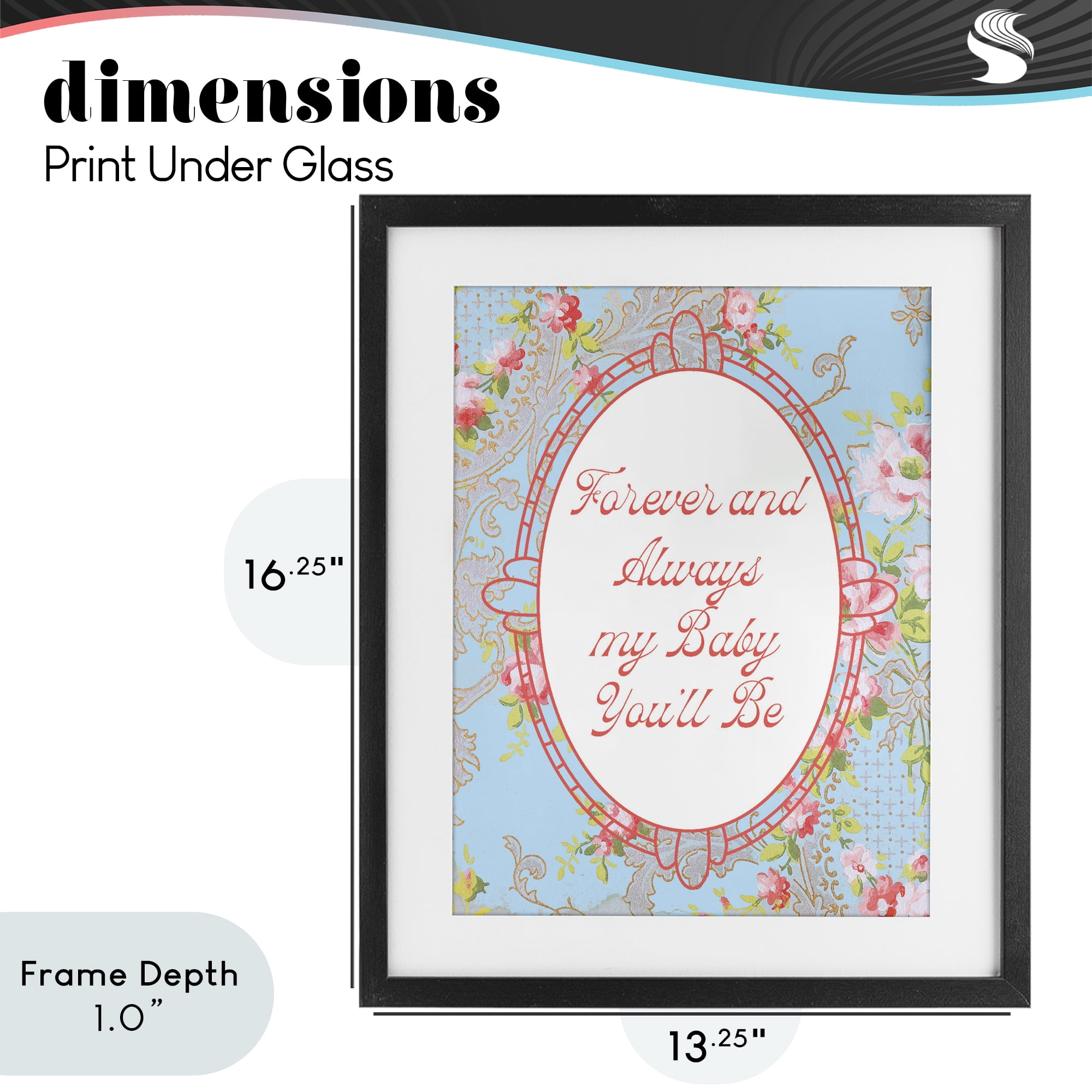 Stupell Industries Forever And Always My Baby Black Framed Print Under Glass, design by Lil' Rue