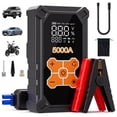 thumbnail image 1 of REHOTTOP 5000A Jump Starter with Air Compressor 160PSI, Battery Jumper Starter Portable for Car (10L Gas/8.0L Diesel), 12V Jump Starter Battery Pack with LCD Display & LED Light, 1 of 9