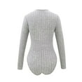 thumbnail image 6 of Black and Friday Clothing Sales Idoravan Bodysuits for Women Long Sleeve,Women's Fashion Sexy Wave Neck Slim Long Sleeve Bodysuit Gray XXL, 6 of 8