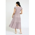 thumbnail image 5 of Solid Flutter Sleeve Tiered Tea Length Dress | 4 Colors | S-3X, 5 of 18
