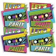 100 Pack Let's Party Napkins Disposable Paper Cocktail Cassette Napkins for 70s 80s 90s Disco Hip Hop Theme Birthday Party Supplies Decorations