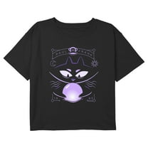 Girl's Paul Frank Mika the Cat Fortune Teller Graphic Cropped T-Shirt Black Medium