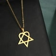 thumbnail image 4 of Classique Simple Heartagram Étoile Coeur Acier Inoxydable Pendentif Bijoux, 4 of 6