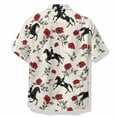 thumbnail image 6 of Cowboy Shirts for Men Summer Short Sleeve Button Up Notch Collar Western Cowboy Horse Printed Casual Shirt, 6 of 6