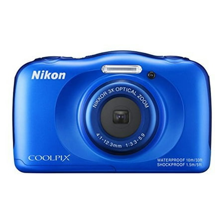Nikon Coolpix S33 - Digital camera - compact - 13.2 MP - 1080p - 3 x optical zoom - underwater up to 30ft - blue