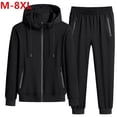 thumbnail image 2 of WINSTAND Conjuntos de ropa deportiva de talla grande para hombre, nueva ropa de primavera y otoño, traje de pantalones con capucha para hombre, sudadera + pantalones deportivos de 2 piezas 8XL, 2 of 5