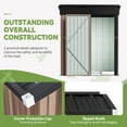 thumbnail image 5 of Bapipro 5' x 3' ft Outdoor Storage Shed with Base Frame, Garden Shed with Lockable Door，Metal（Brown）, 5 of 8