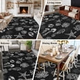 thumbnail image 5 of 5'x8' Area Rugs, Black Coastal Indoor Outdoor Area Rug for Living Room Bedroom, Nautical Starfish Jellyfish Seahorse Washable Bathroom Rugs Kitchen Floor Carpet Mats Home Decor Aesthetic, 5 of 8