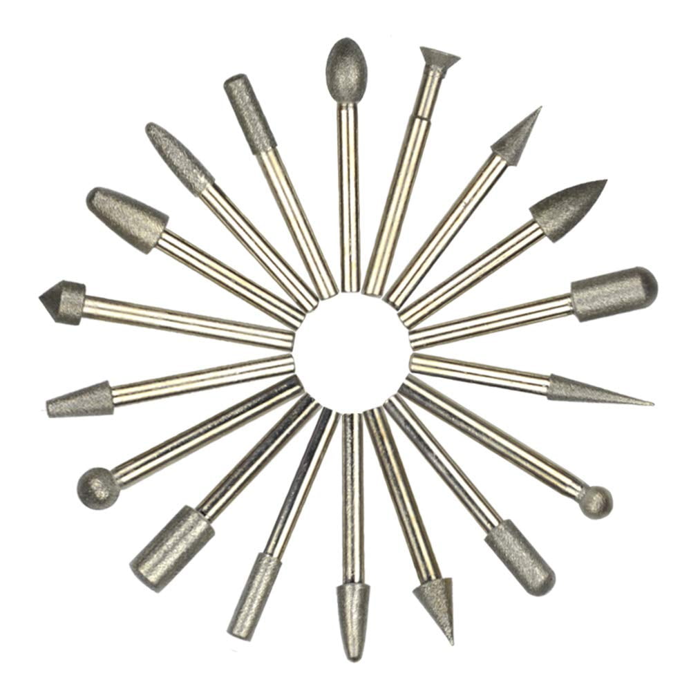 20pcs Diamond Burr Engraving Rotary Metal DIY Grinding Tool Drill Bit Set 