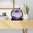 thumbnail image 5 of Moving Sand Art Liquid Motion, 3D Deep Sea Sandscape Color Quicksand Decor, Round Glass Moving Sand Art Picture Relaxing Desktop Home Office Work Decor (7 inch-Purple)-Birthday Gifts For Women, 5 of 8