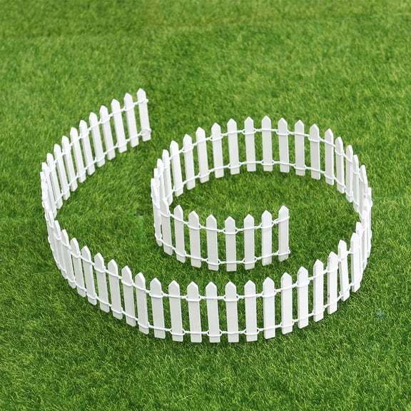 Soimiss Fairy Garden Supplies White Bamboo Fence 1Pcs for Gardening Ornaments