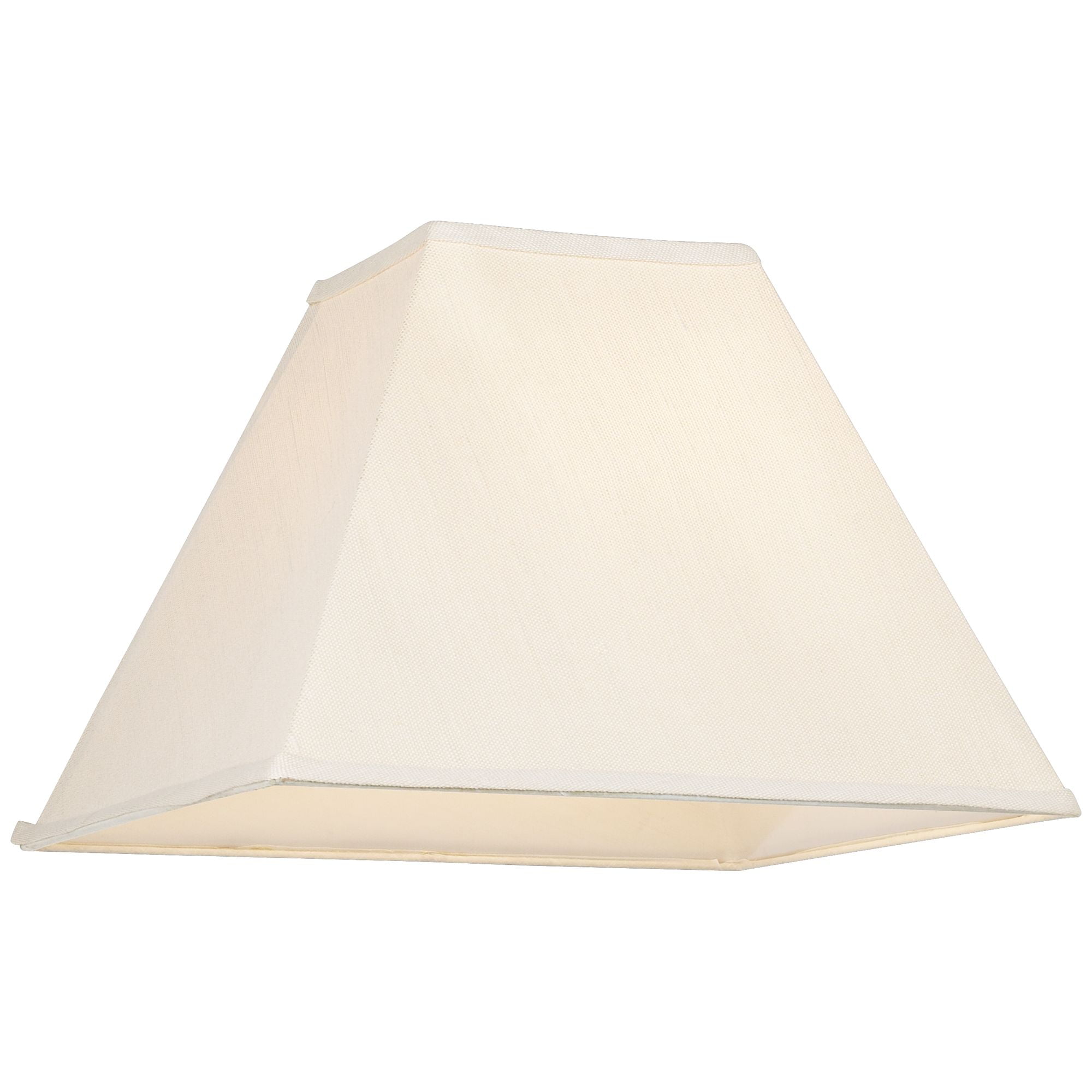 Springcrest Collection Set of 2 Square Lamp Shades Beige Large 7" Top x 17" Bottom x 13" Slant Spider with Replacement Harp and Finial Fitting