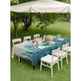 thumbnail image 4 of Outdoor Tablecloth with Umbrella Hole for Patio/Picnic/Party/Camping, Turquoise Jellyfish Coastal Waterproof Table Cloth Rectangle Table Cover Washable, Summer Ocean Seaweed Vintage (60"x 84"), 4 of 8