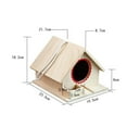 thumbnail image 2 of Wooden Bird House Birdhouse Hanging House Nesting Box Nest Nesting Box with Rope 19x 16x 14cm, 2 of 7