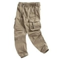 thumbnail image 5 of Rvwovn Men's Cargo Joggers - Tapered Elastic Drawstring Waist Work Pants with Zipper Pockets, 5 of 7