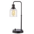 thumbnail image 2 of Better Homes & Gardens Desk Lamp, 20.5 in Bronze Metal with Clear Glass Shade and USB Port, Classic Design, 2 of 7