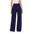 thumbnail image 3 of Women's Wide Leg Fashion Sweatpants Comfy Drawstring Sweat Pants Fleece High Waist Athletic Joggers with Pockets 2026 Dark Blue XL, 3 of 3