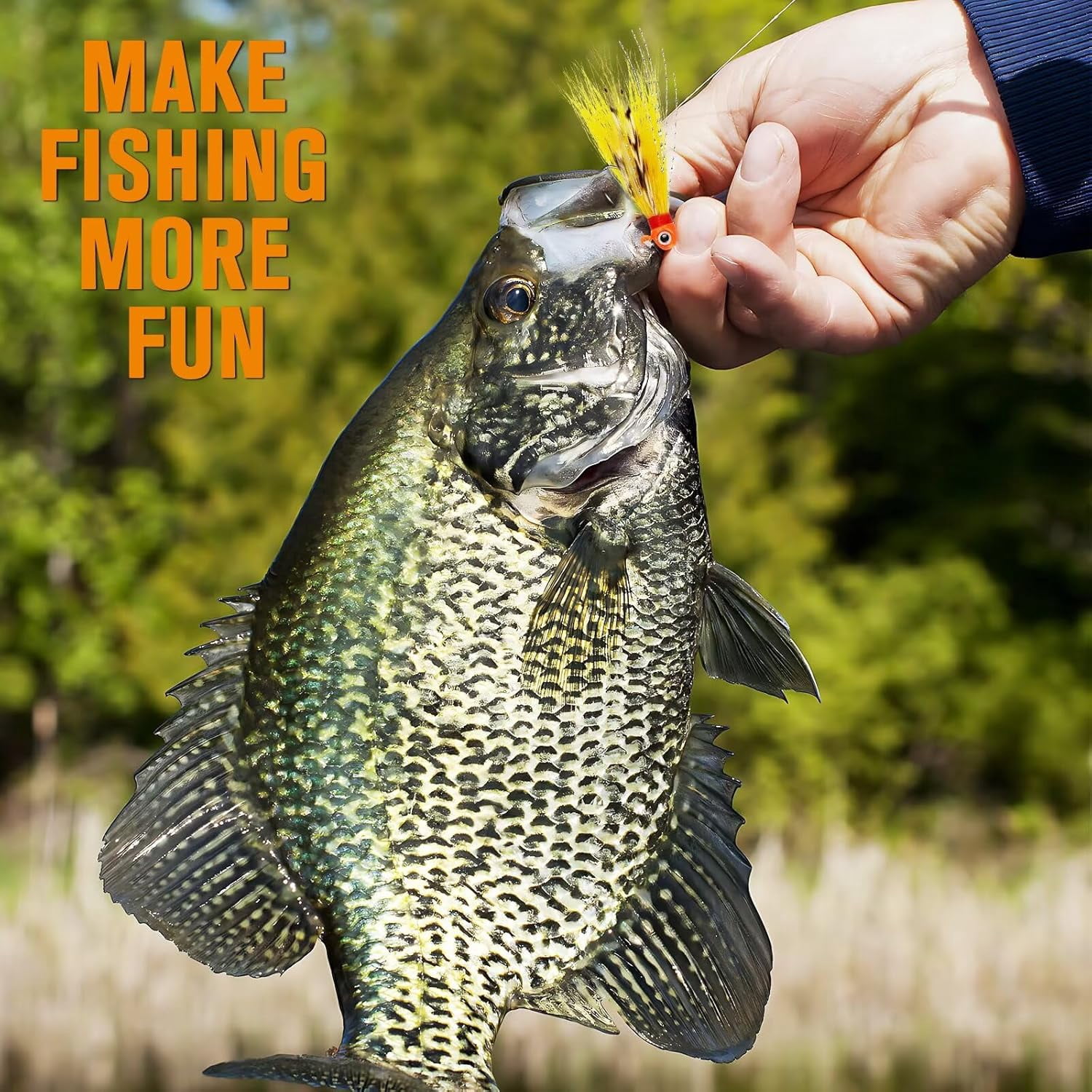 Crappie Fishing Jig Heads 1/8oz Hand-Tied Bucktail Hair Jigs with #2 Fishing Jig Hooks 40PCS