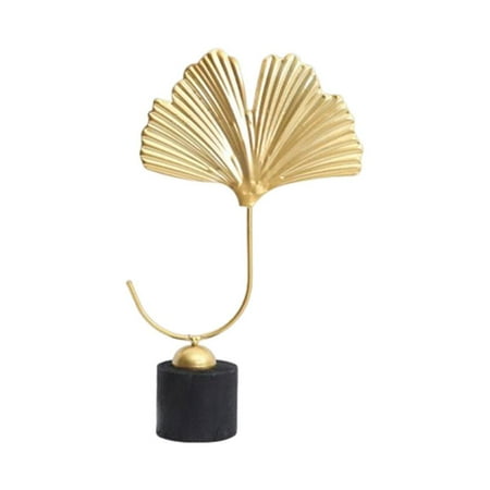 

Gold Ginkgo Leaf Sculpture|Metal Figurines Home Decor With Wooden Base|Modern Ginkgo Leaf Statues Metal Gold Crafts Sculpture Desktop Ornaments For Home