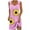 Pink, variant on Uaswgudfs Sleeveless V-Neck Fitted Sundress - Summer Dresses for Women 2025 Casual Midi Dress with Sunflower Motifs & Side Slit Pink S