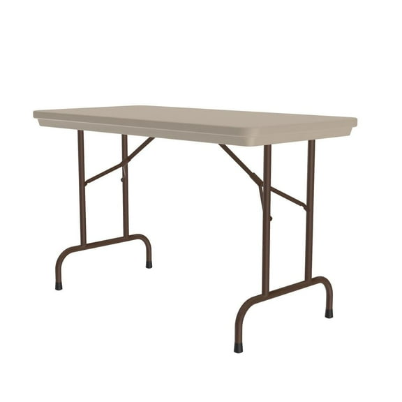 29"H Heavy-Duty Tamper-Resistant Plastic Folding Table in Mocha Granite