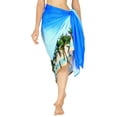 thumbnail image 3 of LA LEELA Women's Bikini Beach Wrap Swimwear Cover up Bathing suit Summer Wraps Swimsuit Sarong Skirts for Women One Size Curious, Palm Tree, 3 of 4
