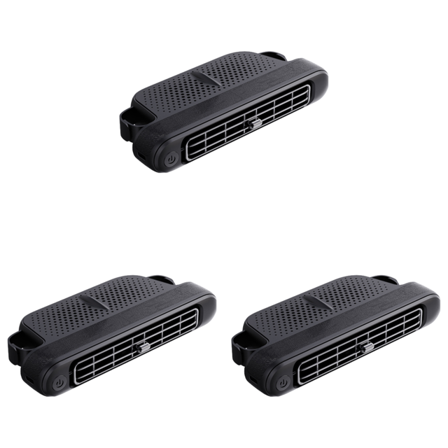 Ventilador de coche USB para asiento trasero ventilador portátil para reposacabezas de asiento de coche de 3 velocidades (negro)