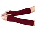 thumbnail image 3 of Tittly Winter Gloves Gloves for Women Gloves Long Unisex Hand Fashion Knitted Mitten Arm Fingerless Wrist Gloves Cotton Gloves Warm Gloves Wine One Size, 3 of 3