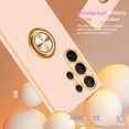 thumbnail image 3 of Samsung S24 Ultra Case[with 360° Ring Holder][Support Magnetic Car Mount]Cute Kickstand Slim for Women Girl Nonslip Rugged Bumper Protective Phone Case for Samsung Galaxy S24 Ultra 5G,Rose Gold, 3 of 14