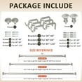 thumbnail image 4 of Ridicili 5/8" Telescoping Double Curtain Rods with Trumpet Finials, Pewter, 84"-120", 5/8 Inches Front and 1/2 Inches Back Double Window Drapery Rod, 4 of 6