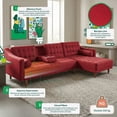 thumbnail image 3 of Sala Modular Reversible Makora Duomo Con Memory Foam, Color Rojo, Lino Respaldo Reclinable De 3 posiciones., 3 of 8