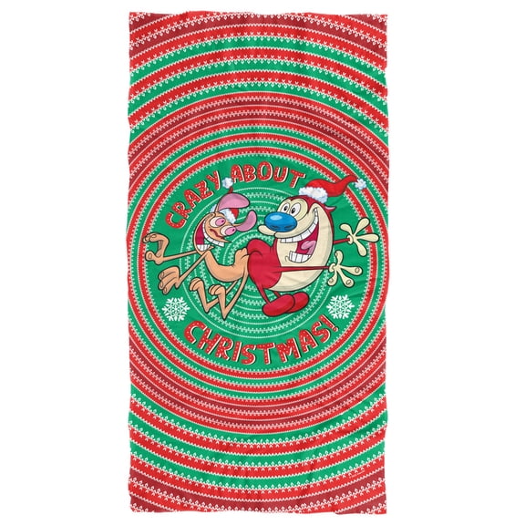 Ren and Stimpy, 30'x60' Crazy Christmas Beach Towel
