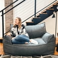 thumbnail image 4 of Big Joe Imperial Fufton Foam Filled Bean Bag Sofa with Removable Cover, Gray Union, Durable Woven Polyester, 5 feet Giant, 4 of 7